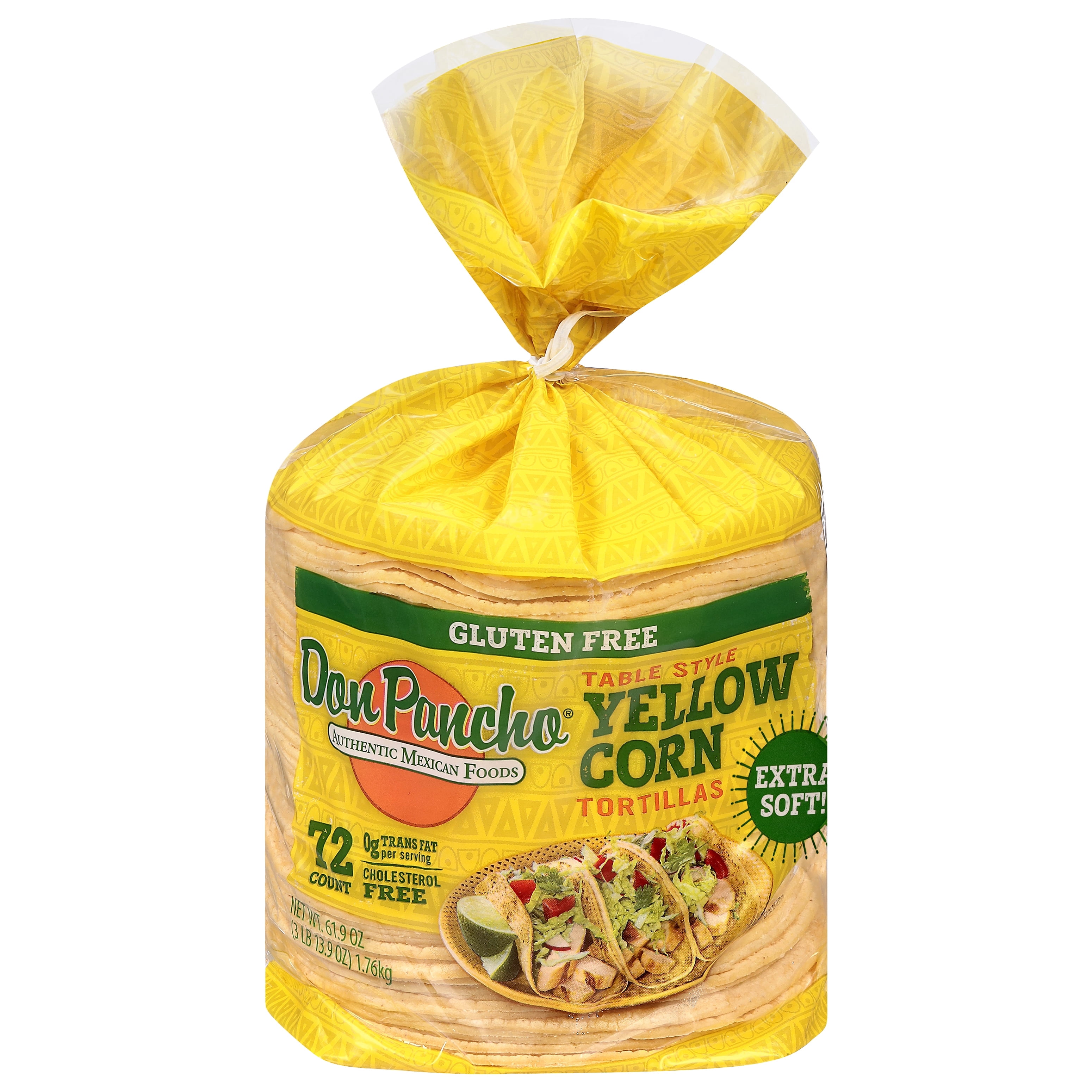 Don Pancho Yellow Thick Corn Tortilla 5.25", 61.92 oz, 72 Count
