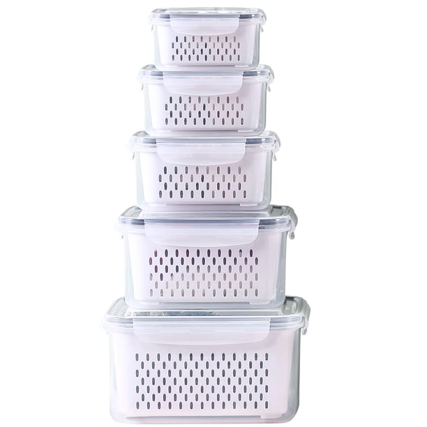 Juego de recipientes de almacenamiento de alimentos Ronanemon Large para nevera, 5 piezas