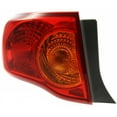 thumbnail image 3 of For 2009-2010 Toyota Corolla Tail Light Driver and Passenger Side w/ Bulbs CAPA Certified TO2800175, TO2801175 | 81560-02460, 81550-02460, 3 of 4