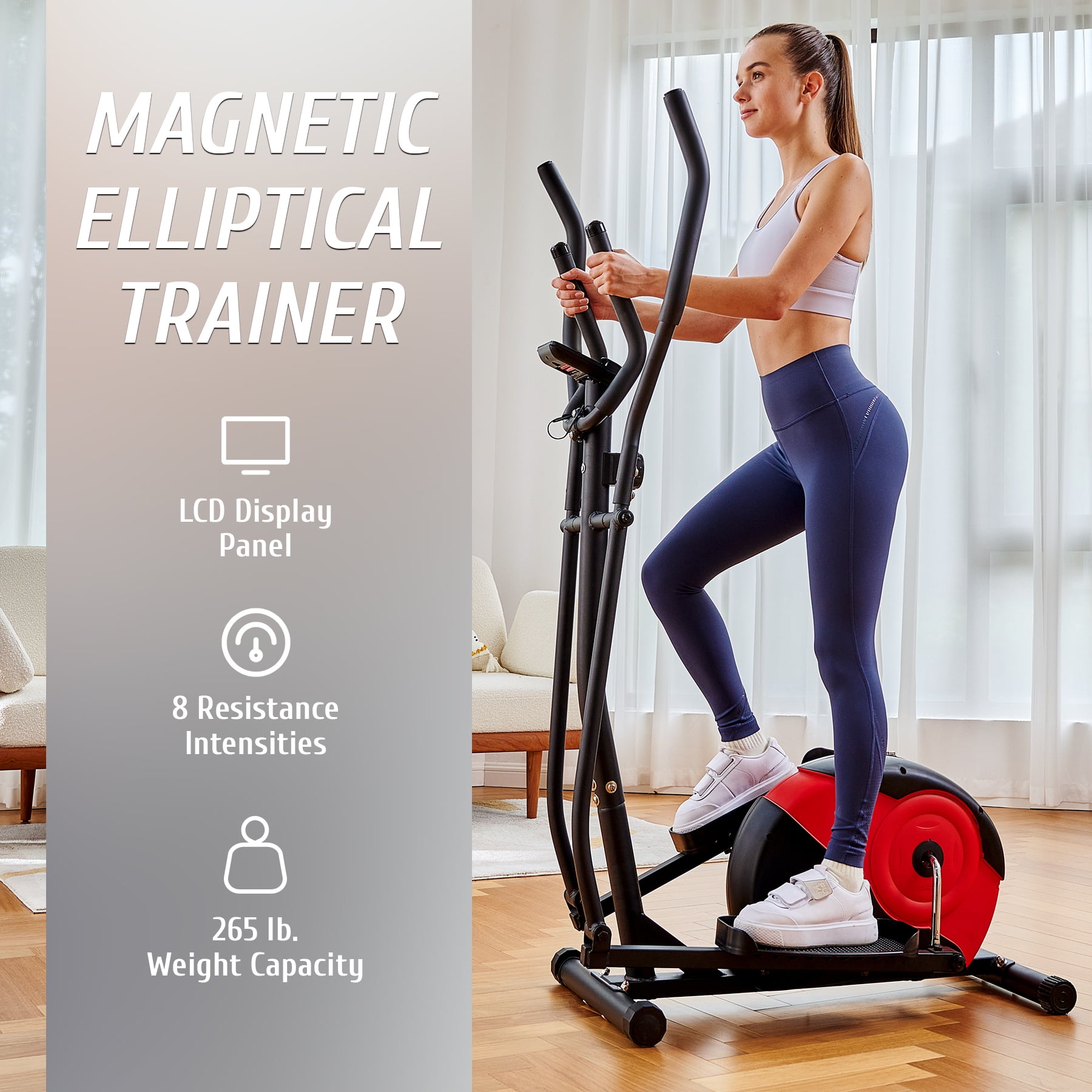Home Gym Elliptical Machine Exercise Trainer Equipment Magnetic Resistance New 