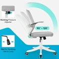 thumbnail image 4 of BestOffice Home Office Chair, Lumbar Support Breathable Ergonomic, Flip Up Armrests for Conference Room, Grey, 4 of 7