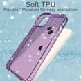 thumbnail image 5 of Jiahe Cover For iPhone 14,6.1 inchwith Support Wireless Charging,Slin Soft Shockproof Bling Glitter Transparent TPU Back Case Cover,Purple, 5 of 6