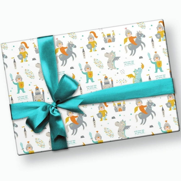 Dragon, Horse Knight Wrapping Paper