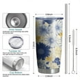 thumbnail image 6 of 20 Oz Pioneer Flower Coffee Tumbler Double Wall Insulated Stainless Steel Water Bottle | Metal Reusable Thermoses Flask with Cup Cap | Leak & Sweat Proof with Anti-Dust Lid, 6 of 7