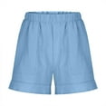 thumbnail image 7 of CYRBOKO Girls Shorts, Loose Fit Elastic Waist Summer Comfy Bottoms with Pockets Light Blue Size 8 T, 7 of 7