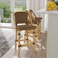 thumbnail image 2 of Brown - Light Brown -  - Rattan, woven plastic (carrie pattern) - BUTLER LILA RATTAN BARSTOOL, 2 of 9