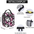 thumbnail image 5 of Pink And Black Hearts Lunch Bag Insulated Lunch Box Reusable Thermal Lunch Tote Bag With Zipper For Work Outdoor Travel Picnic, 5 of 6