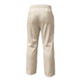 thumbnail image 4 of GEWSEY Men's Casual Linen Pants Loose Fit Drawstring Waist Lightweight Linen Trousers Summer Yoga Beach Long Pants (Beige, XL), 4 of 5