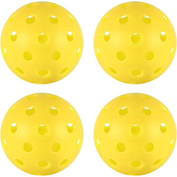4 pcs Pickleball Balls,40 Hole Outdoor Pickleball balls, Drilled-Spaced Pickle ball Set-Profession Plastic Ball for Pickleballs Paddles and Indoor&Outdoor Floor Sport Court