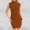 Coffee, variant on Women's Casual Tennis Dress 2024 Women Summer Dress Bodycon Ruched Neck Sleeveless Work Formal Party Wedding Guest Dress Brown L