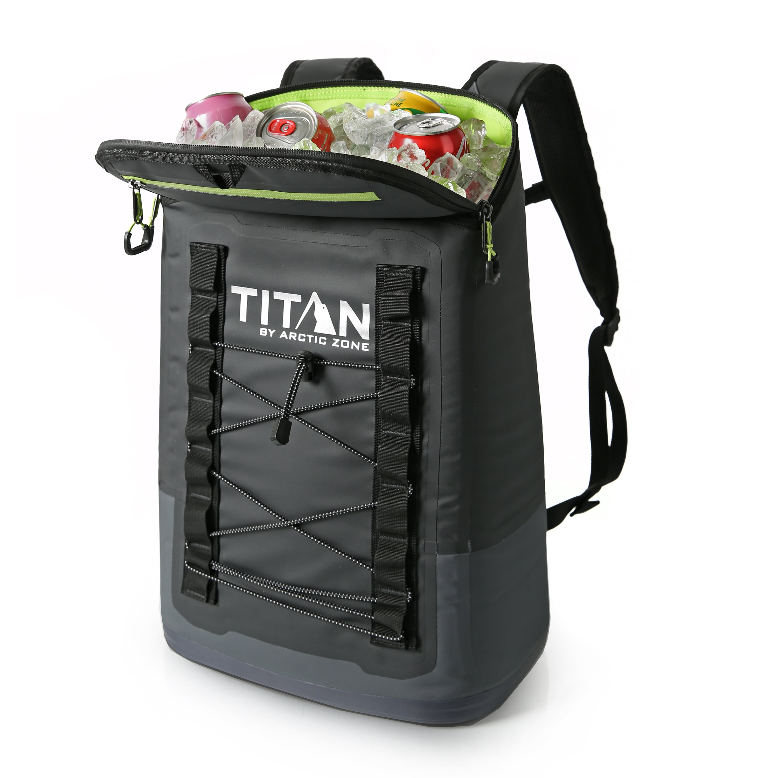Titan by Arctic Zone 24 Can, 16 Quart Welded Cooler Backpack with Waterproof Exterior, Black