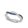 thumbnail image 4 of CHOOSE YOUR COLOR Blue Simulated Sapphire Eternity Loop Wedding Ring .925 Sterling Silver Band CZ Female Size 7, 4 of 4