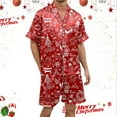 thumbnail image 2 of XDZJLR Mens Christmas Pajamas Xmas Casual Comfortable Stylish Short Sleeved Set Pjs Sleepwear Red M, 2 of 6