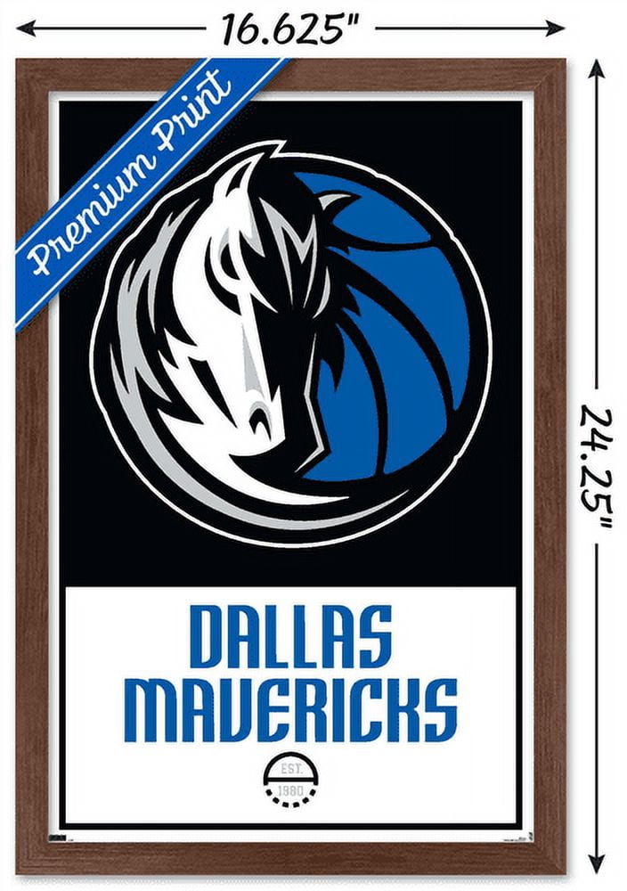 NBA Dallas Mavericks - Logo 21 Wall Poster, 14.725" x 22.375", Framed