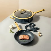 Thyme & Table 12-Piece Non-Stick Supreme Collection Cookware Set, Pots and Pans Set - Atlantic Blue
