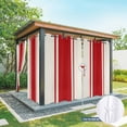 thumbnail image 4 of 1 Panel Outdoor Curtains for Patio Waterproof 54"x108" Red Vintage Weatherproof Privacy Outsides Curtains, Geometric Stripes Simple Lines Grommet Thermal Drapes for Cabana Porch Pergola, 4 of 8