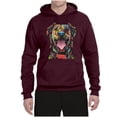thumbnail image 3 of My Favorite Breed is The One In Need | Colorful Labrador Dog | Dean Russo Art Animal Lover Unisex Hoodie Sweatshirt, Maroon, 2XL, 3 of 5