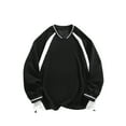 thumbnail image 1 of Men Casual Shirts Vneck Patchwork Pullover Long Sleeve, 1 of 4