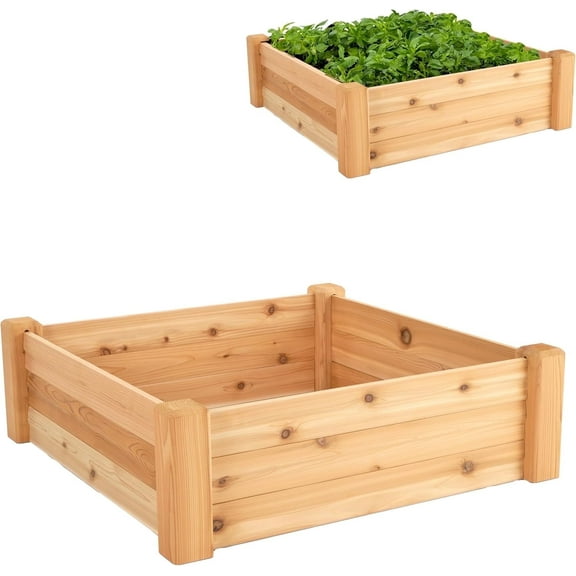 Epic Gardening 3-Minute Raised Garden Bed, Expandable Garden Space, Western Red Cedar Planter, Tool-Free Assembly, Outdoor Yard Use