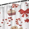 thumbnail image 3 of Red Christmas Gingerbread Man Pattern Shower Curtain 36"x72" ,Bathroom Decorative Shower Curtains Set with 12 Hooks,Modern Waterproof Washable Shower Curtain, 3 of 6