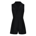thumbnail image 3 of Women's Fashionable Spring And Summer Temperament Commuting V Neck Can Tie Belt Jumpsuit Womens Casual Jumpsuit Tube Rompers for Women Denim Pantsuit for Women Prom Jumpsuits And Rompers for Juniors, 3 of 8