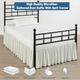 thumbnail image 4 of Ruffled Bed Skirt Split Corners with Platform, Tailored Fit Hotel Quality Wrinkle Free Ultra-Soft Microfiber Dust Ruffle, Upto 16 Inch Drop, Queen, Ivory, 4 of 7