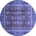 thumbnail image 1 of Ahgly Company Indoor Round Abstract Blue Modern Area Rugs, 3' Round, 1 of 4