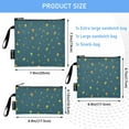 thumbnail image 3 of Haosy 3 Pack Reusable Ziploc Bags BPA Free Healthy Food Storage Bag Leakproof Sandwich Snack Freezer Bags Little Flower and Grass, 3 of 7