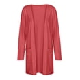 thumbnail image 6 of SDNall Lightweight Cardigans for Women Color Long Sleeve Casual Tops Blouse with Pocket Cardigan Womens Cardigan (Watermelon Red, Sizes S-XXL), 6 of 7