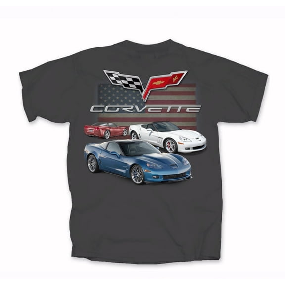 Chevy Chevrolet Corvette C6 U.S. Flag Short Sleeve T-Shirt