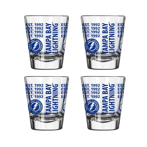 Logo Brands Tampa Bay Lightning 4-Pack 2oz. Shot Glass Set
