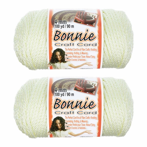 2 Pack Bonnie Macrame Cord - 4mm - 100 yd Lengths - Various Colors