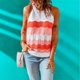 thumbnail image 2 of Camisetas sin mangas con cuello halter, chaleco de verano, camiseta elegante con bloques de color para mujer, 2 of 6