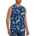 thumbnail image 2 of Kdxio Blue Bus for Men's Muscle T-shirt,Sleeveless for Workout Running Athletic Gym Lounge Casual, 2 of 7