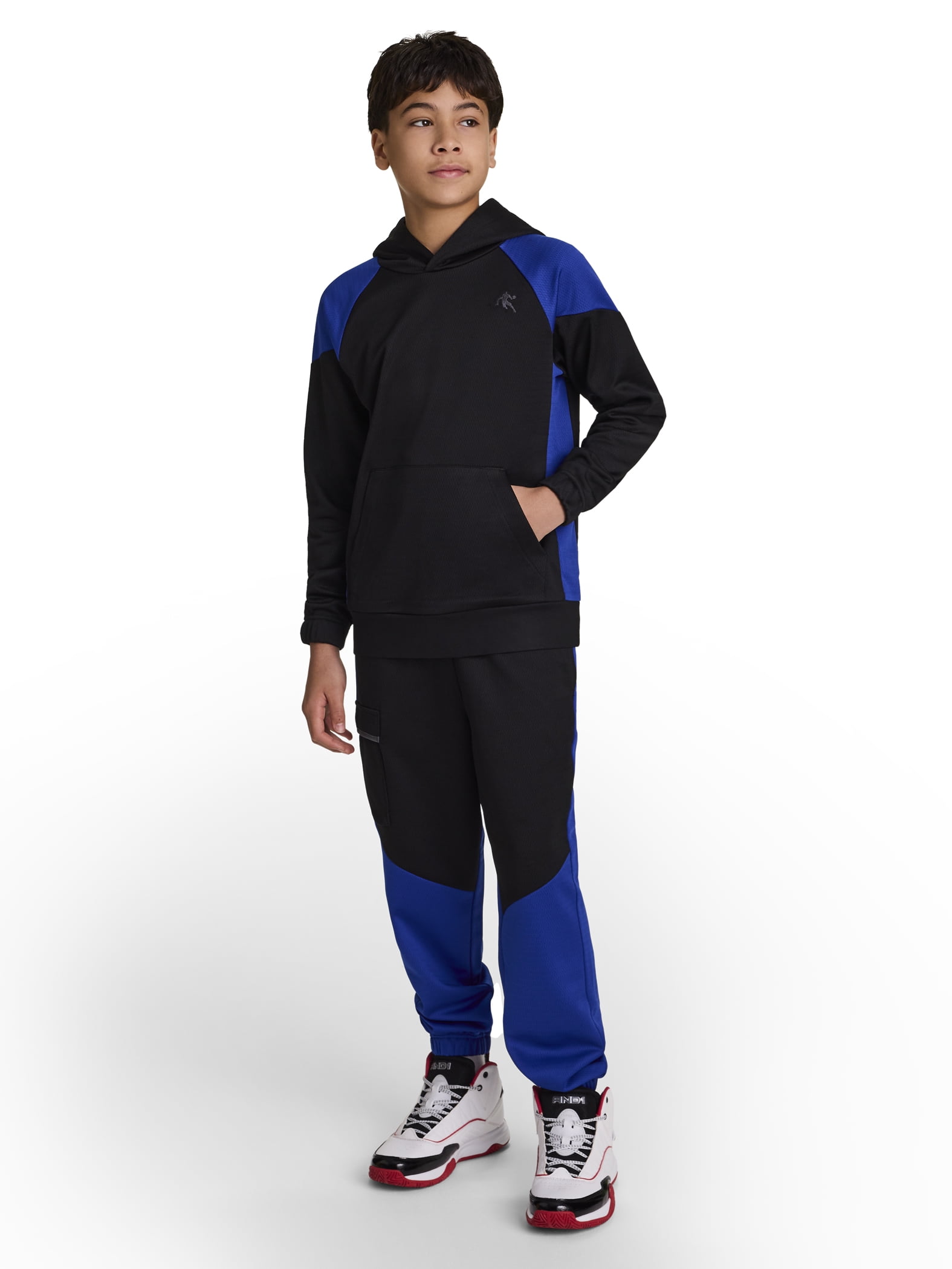 AND1 Boy's Athletic Back Court Pullover Fleece Hoodie, Sizes 4-18