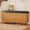 Yellow Walnut, variant on 2-Tier Storage Bench,Wide Shoe Bench with Thickened Padded Seat Cushion, Mid Century Modern Fluted Sliding Door and Adjustable Shelf, for Entryway, Living Room, Bedroom (Yellow Walnut, 51.2”)