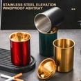 thumbnail image 4 of Metal Ashtrays with Closing Lid, Stainless Steel Storage Containers with Lids, Ashtrays for Home Low Price Clearance, Outdoor Ashtrays for Cigarettes Patio Stand up 2.9"x3.9", 4 of 5