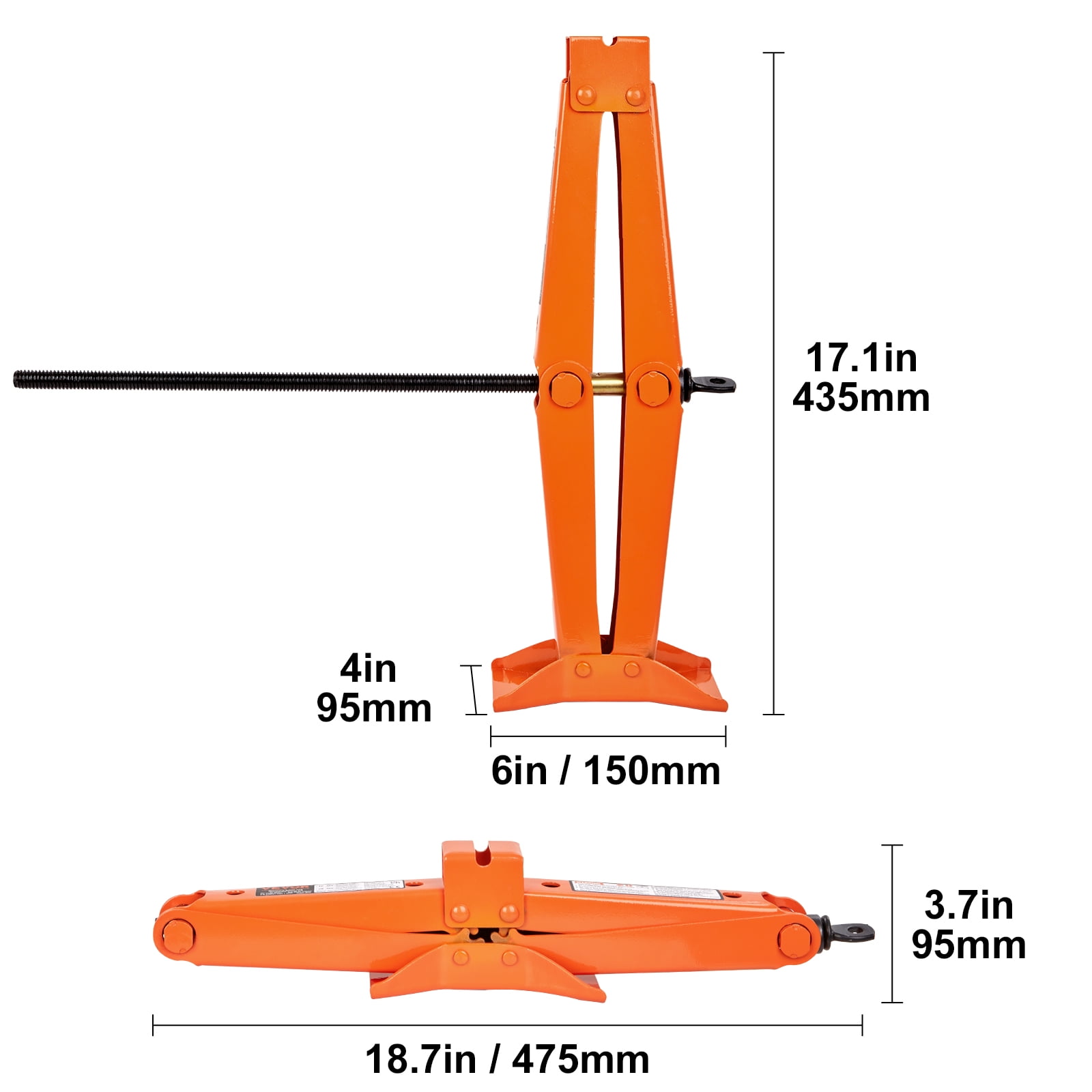 VEVOR Scissor Jack, 2.5 Ton/5512 lbs Scissor Car Jack, 3.7"-17.1" Lifting Range Scissor Lift Jack with Ratcheting Handle and L-Wrench, Portable Tire Jack for Cars Trucks Sedans MPVs