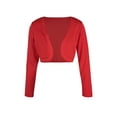 thumbnail image 1 of Women's Open Front Knit Cropped Bolero Shrug Cardigan Sweater Long Sleeve Casual Clothes, 1 of 8