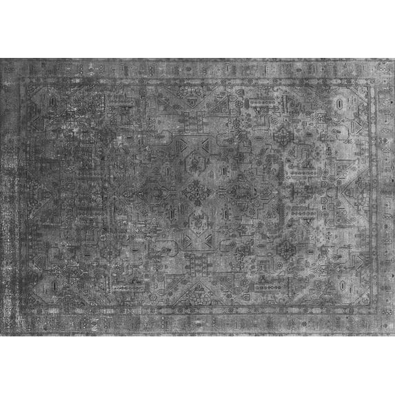 Ahgly Company Indoor Rectangle Oriental Gray Industrial Area Rugs, 2' x 4'