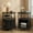 Black, variant on Round End Table with Charging Station, Fluted Side Table with Sliding Door, Mid Century Modern Nightstand for Bedroom & Living Room, Yellow