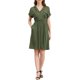 thumbnail image 2 of INSPIRE CHIC Vestido de Camisa con Cuello Notched para Mujeres para Trabajar, con Cintura Elástica y Bolsillos, L Verde Ejército, 2 of 6