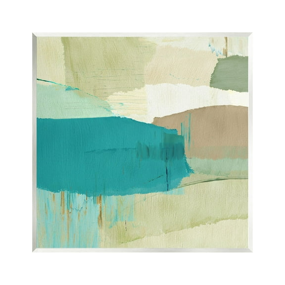 Stupell Industries Green & Blue Abstraction Abstract Painting Unframed Art Print Wall Art, 12 x 12