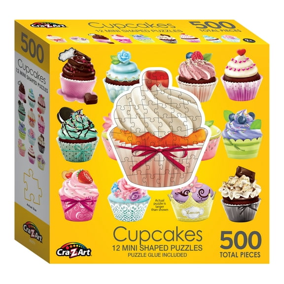 Cra-Z-Art Multi-Shaped 500-Piece Cupcakes Adult Jigsaw Puzzles
