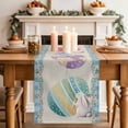 thumbnail image 2 of Table Runner 70 Inches Long for Kitchen Dining, Easter Dresser Scarf Farmhouse, Dining Table Decorations for Wedding/Parties, Colorful Eggs Rabbit Flowers Leaves Blue Plaid 13 x 70 In, 2 of 8