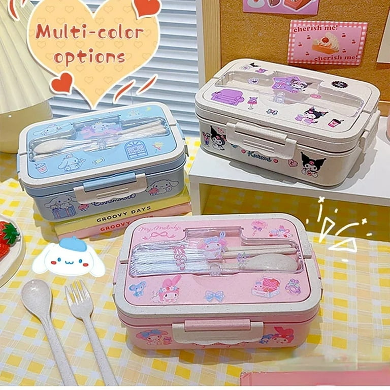 MINISO Kuromi Lunch Box Cinnamoroll My Melody Student Compartmentalised Eco friendly Bento Box Tableware Food Storage Container Walmart