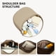 thumbnail image 5 of Bolso de hombro BOSTANTEN Crescent de piel vegana caqui Small, 5 of 8