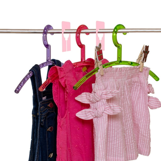LOLIPPYY 10Pcs Clothing Closet Divider Pink Plastic Wardrobe Separator for Sorting and Size Labels