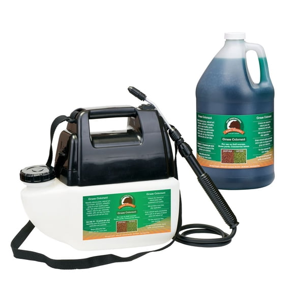 Just Scentsational Green Up Grass Colorant with a Battery Powered Gallon Sprayer by Bare Ground