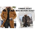thumbnail image 6 of Men's Jacket Men's Coat Suede Color Blocked Jacket Pocket Zipper Coat, 6 of 7